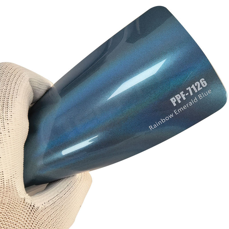 PPF-7126 Rainbow Emerald Blue Color Paint Protection Film For Car Scratch