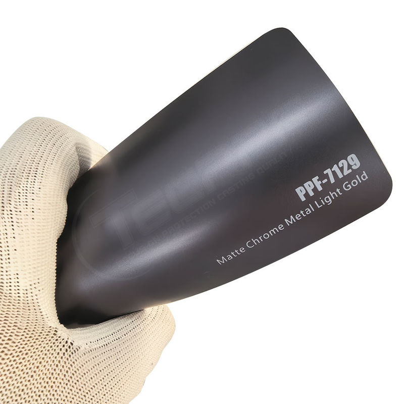 PPF-7129 Matte Chrome Metal Light Gold Color Paint Protection Film For Car Scratch