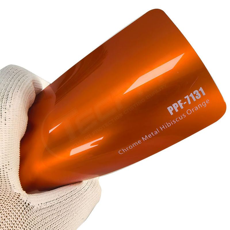 PPF-7131 Chrome Metal Hibiscus Orange Color Paint Protection Film For Car Scratch