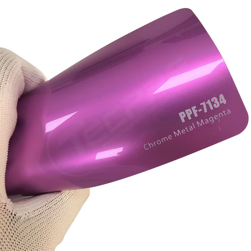 PPF-7134 Chrome Metal Magenta Color Paint Protection Film For Car Scratch