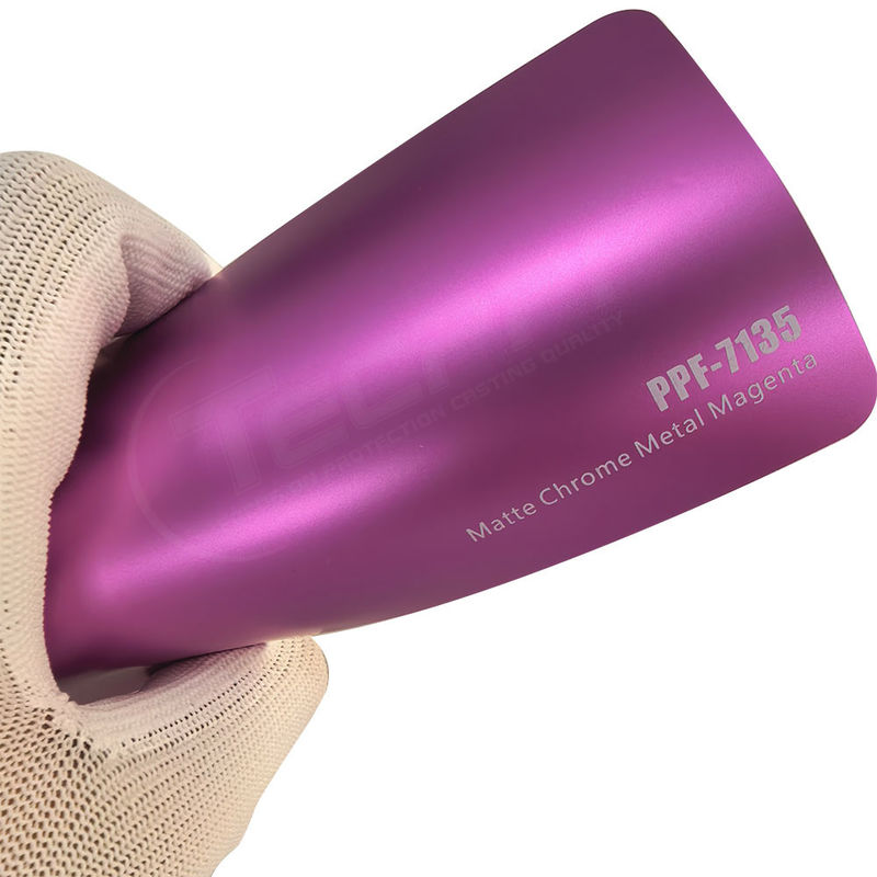 PPF-7135 Matte Chrome Metal Magenta Color Paint Protection Film For Car Scratch