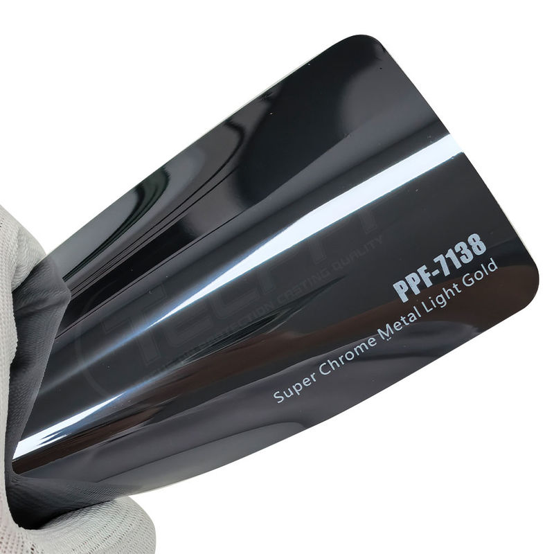 PPF-7138 Super Chrome Metal Light Gold Color Paint Protection Film For Car Scratch