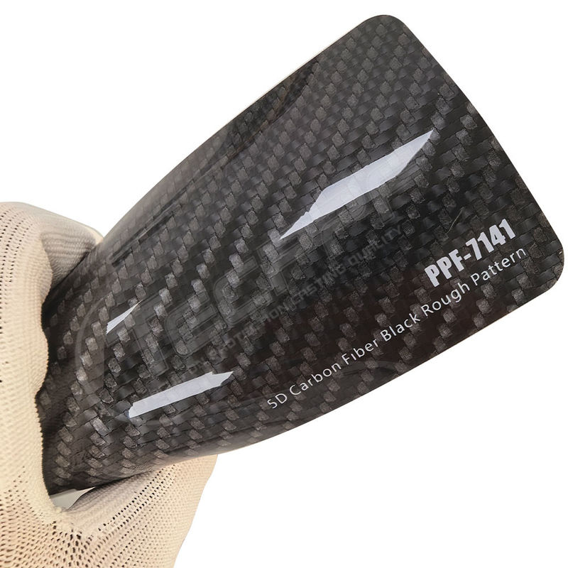 PPF-7141 5D Carbon Fiber Black Rough Pattern Color Paint Protection Film For Car Scratch