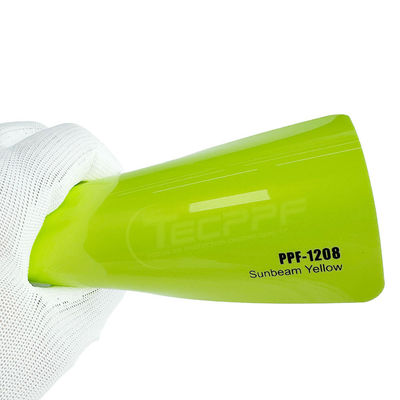 Sunbeam Yellow Color Paint Protection Film Heat Healing With Polymeric Hydrophobic Layer